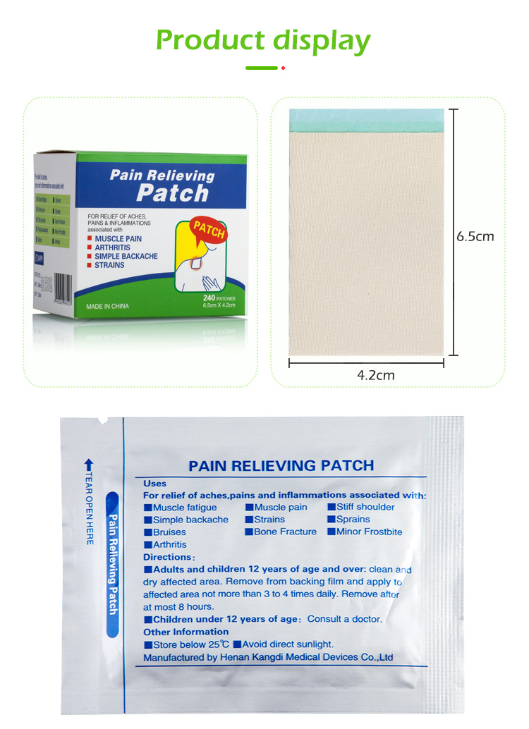 mint pain relief patches